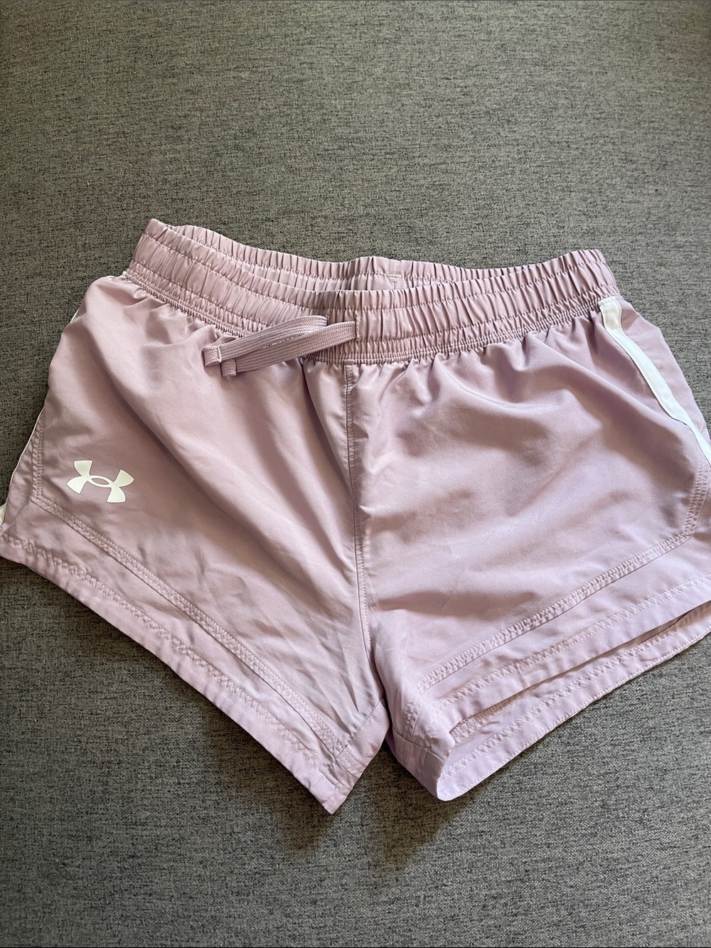 Under Armour Light Girls' Athletic Shorts with White Logo
